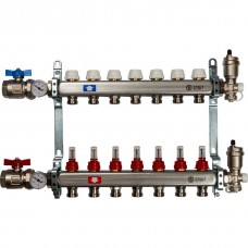 Коллектор из нержавеющей стали в сборе с расходомерами на 7 вых. SMS 0907 000007 STOUT