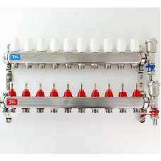 Коллектор из нержавеющей стали с расходомерами, с воздухоотводчиками на 10 вых. VR113-10A VIEIR
